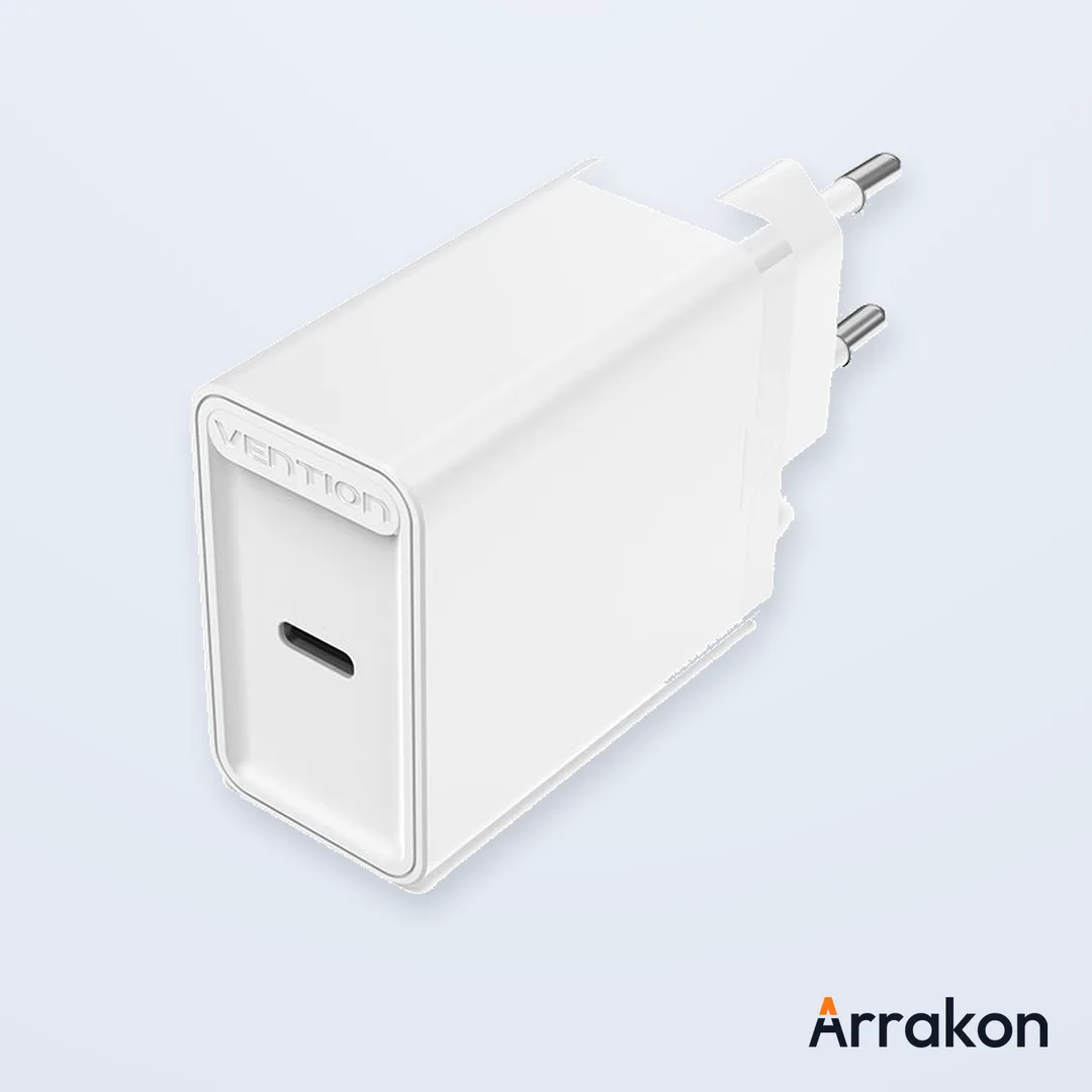 Vention FADB0-EU 20W USB-C Wall Charger (EU Plug, Black)