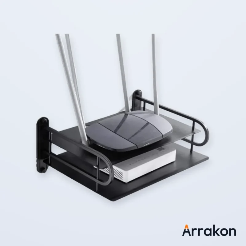 Wall-Mounted WiFi Router / ONU Shelf Bracket (Metal, Multi-Layer)