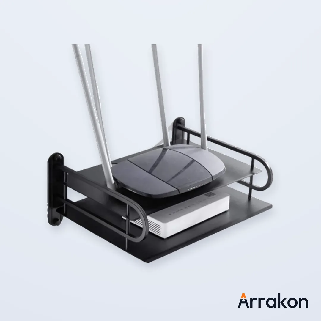 Wall-Mounted WiFi Router / ONU Shelf Bracket (Metal, Multi-Layer)