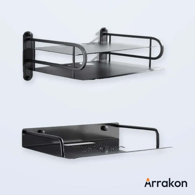 Wall-Mounted WiFi Router / ONU Shelf Bracket (Metal, Multi-Layer), view 3 of 12
