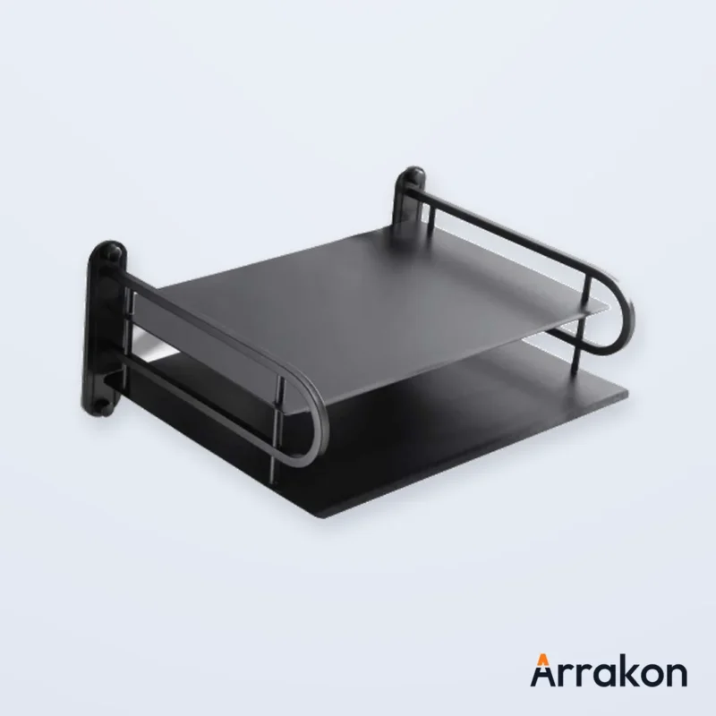 Wall-Mounted WiFi Router / ONU Shelf Bracket (Metal, Multi-Layer), view 4 of 12