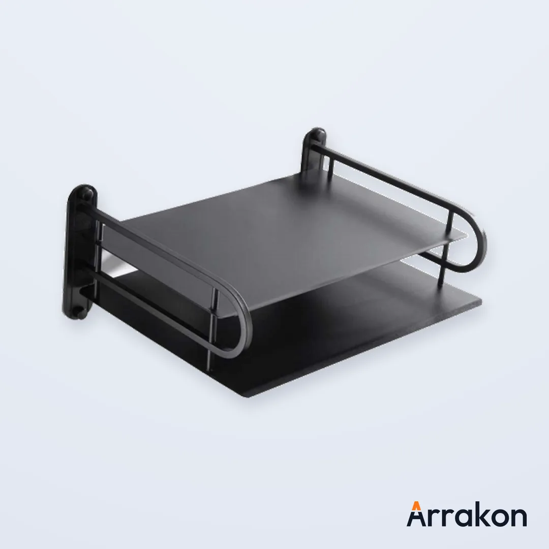 Wall-Mounted WiFi Router / ONU Shelf Bracket (Metal, Multi-Layer)