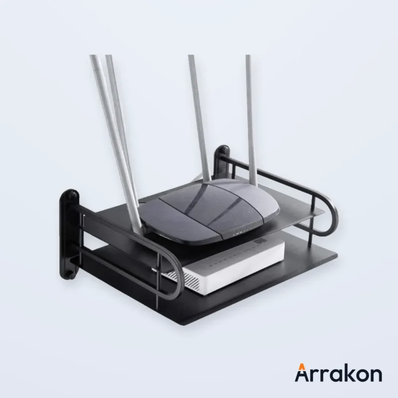 Wall-Mounted WiFi Router / ONU Shelf Bracket (Metal, Multi-Layer), view 5 of 12