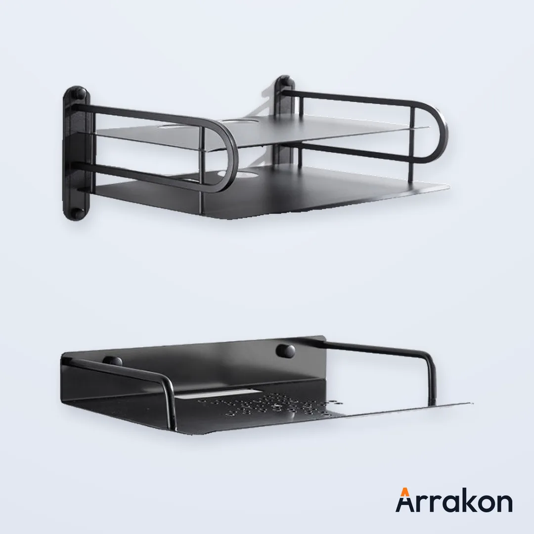 Wall-Mounted WiFi Router / ONU Shelf Bracket (Metal, Multi-Layer)