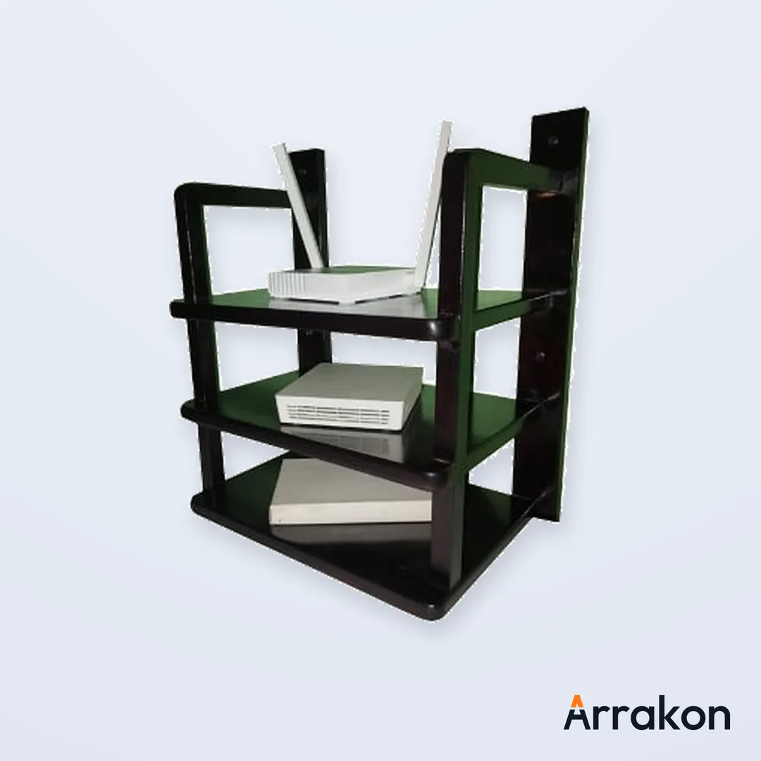 Wall-Mounted WiFi Router / ONU Shelf Bracket (Metal, Multi-Layer)